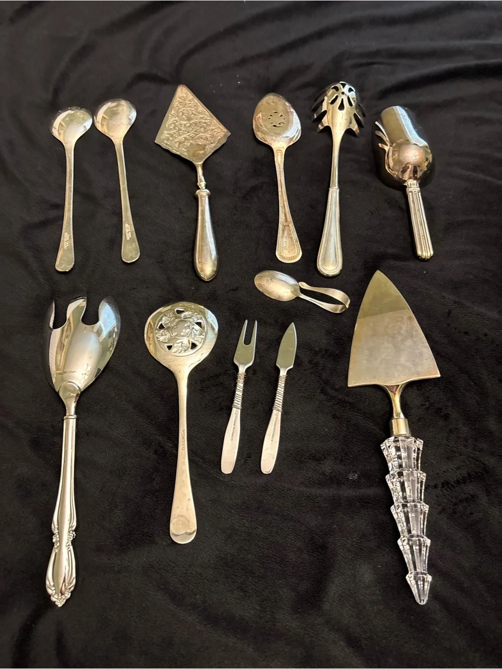 12 antique vintage silverplated serveware pieces